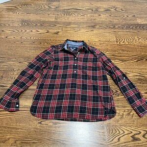 Tommy Hilfiger Red and Black Plaid Casual Shirt